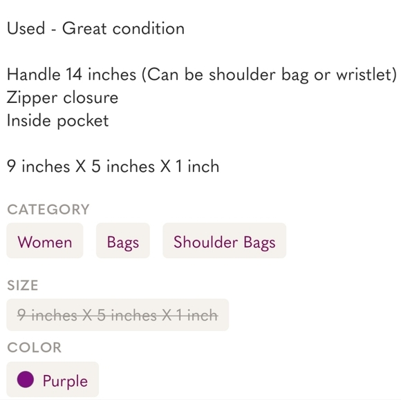 Coach 💜 Lavender Purple Purse Wristlet Handbag - Picture 5 of 5